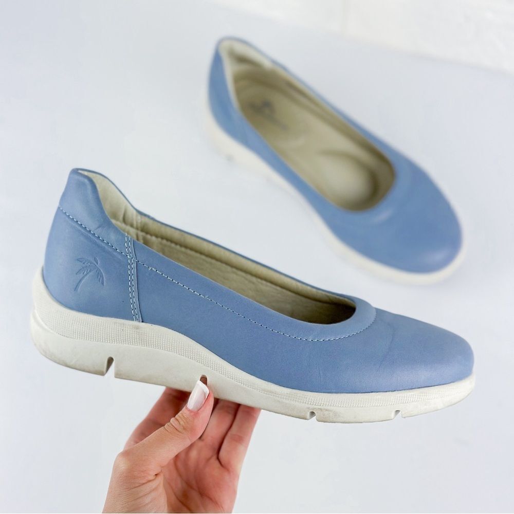 Blue Platform Ballet Flats